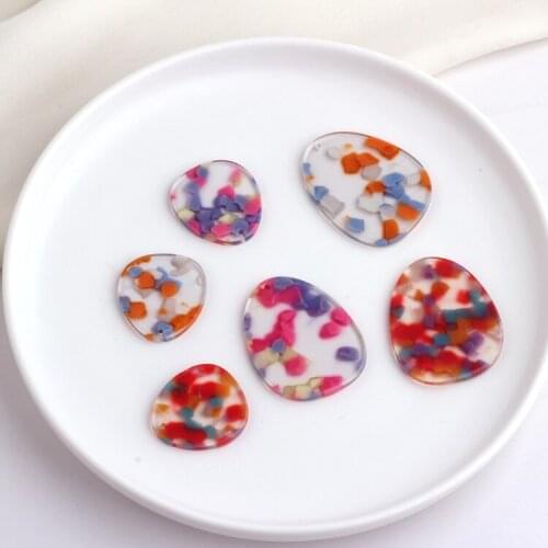 New arrived 30pcs/lot color granule decoration geometry ovals shape acrylic beads diy jewelry earrings pendants accessory
