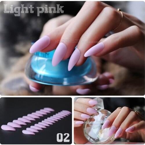New fashion Pink mountain peak personality Designs Matte False nails 24pcs Full Nail Tips Girls decorating Artificial nails