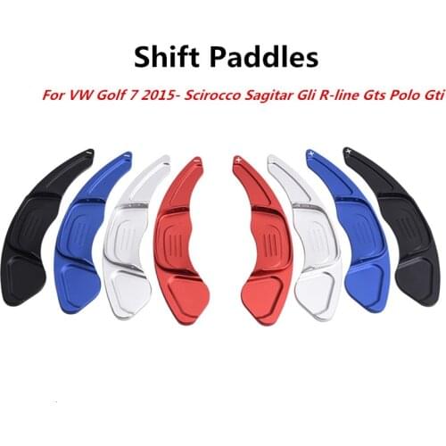 Pair Aluminum Car Steering Wheel Shift Paddle Extension Shifter For VW Golf 7 2015- Scirocco Sagitar Gli R-line Gts Polo Gti