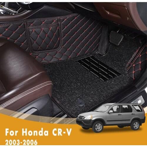 RHD Luxury Double Layer Wire Loop Car Floor Mats For Honda CR-V 2006 2005 2004 2003 Floorliners Accessory Interior Foot Pedals