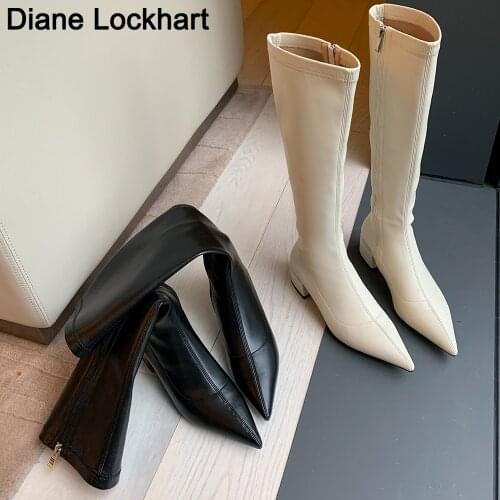 High Quality sexy High heels Knee High Boots Stretch thigh high boots Spring Autumn Microfiber Zip Thigh High Boots Black Beige