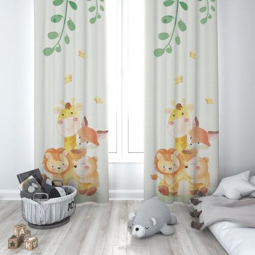 Curtains Children 3D Printed Decorative Items Home Childrens Room White Animals Bird Model 166