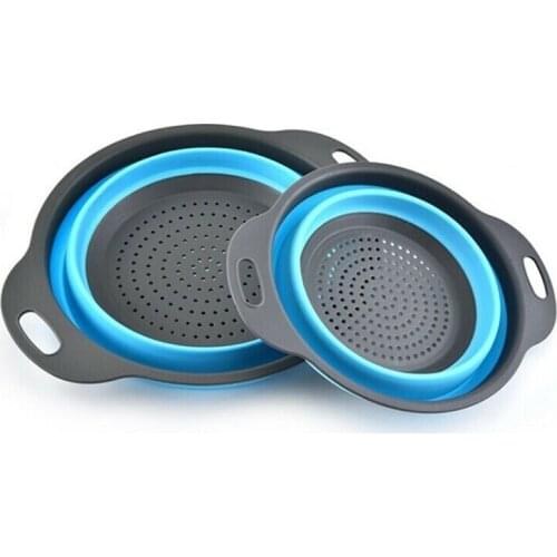 Foldable Silicone Colander Fruit Vegetable Washing Basket Strainer Strainer Collapsible Drainer With Handle Kitchen Tools