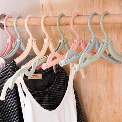 5Pcs/lot Foldable Clothes Hangers Organizer Plastic Portable Space Saving Hanger Outdoor Travel Drying Rack Holder Home Storage