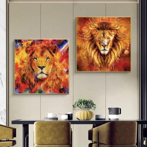 Modern Animal Art Lions Canvas Painting on The Wall Art Posters Prints Wall Pictures for Living Room Home Wall Cuadros Decor