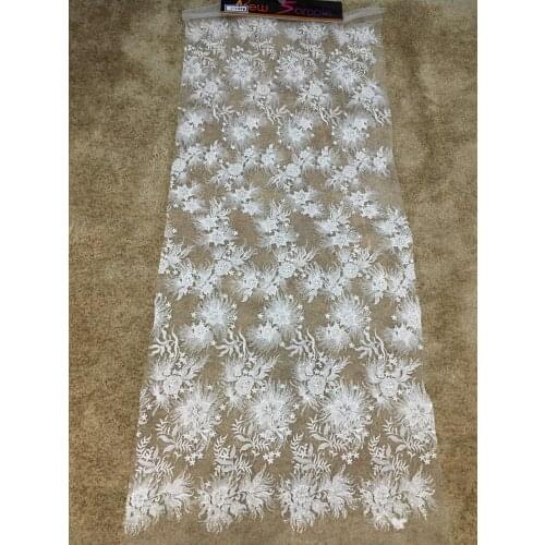 Wedding Dress Lace Fabric Wholesale Luxury Beaded Embroidery Lace Fabric Bridal 10 Yards/ Lot