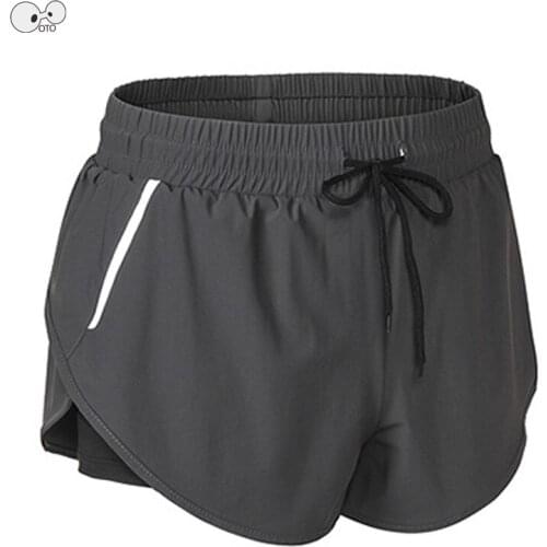 Reflective Strip Night Run 2 In 1 Womens Running Shorts Drawstring Summer Short Pants Gym Fitness Yoga Tenis Quick-Drying Shorts