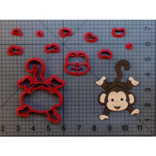 Sweent heart monkey shape fondant cookie cutters Capuchin monkey silhouette biscuit tools 3D printed cookie stamp