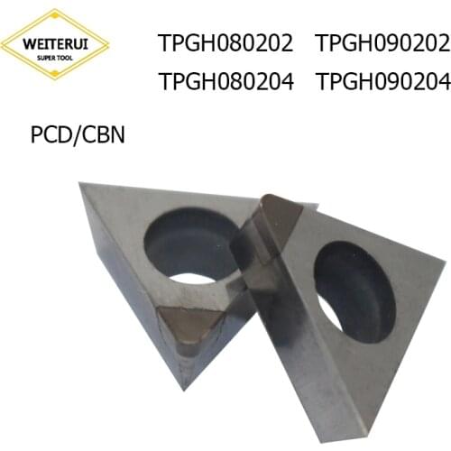 1Pc TPGH080202 TPGH080204 TPGH090202 TPGH090204 PCD CBN Diamond Inserts Blade Turning Tool Lathe Tool For CNC