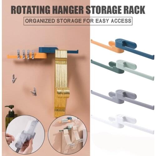 Hanger Storage Without Punching Multifunctional Rotating Hanger Storage Holders & Racks Multifunctional Rotating Hanger Storage