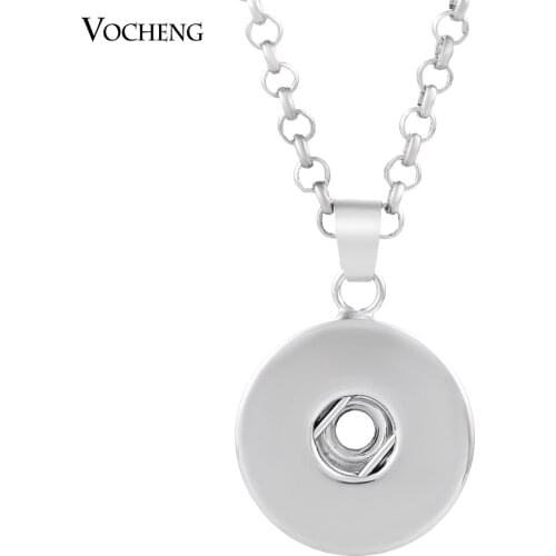 Vocheng Snap Button Interchangeable Jewelry 18mm Pendant Necklace with Stainless Steel Chain NN-353