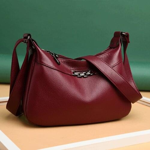 Women Soft Leather Handbags High Quality Vintage Shoulder Bags Female Fashion Crossbody Bag Casual Travel Hobos Bags Ladies Sac