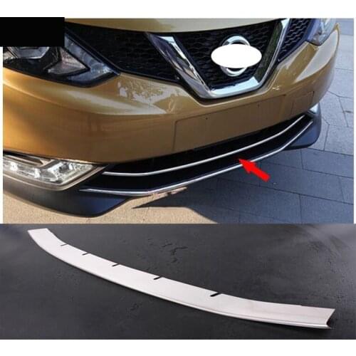 ACCESSORIES FIT 2014 2015 2016 FOR Nissan QASHQAI CHROME FRONT LOWER MESH GRILL GRILLE COVER TRIM GUARD MOLDING 1PCS