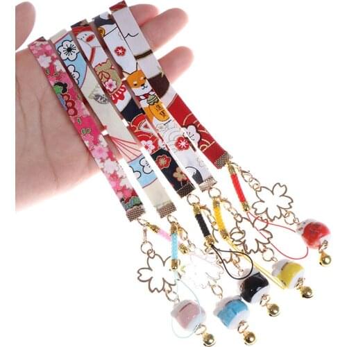 1pcs Daisy Flower Cat Bell Mobile Phone Hang Rope Phone Strap Lanyards Charm Decor