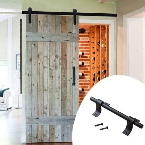1pcs Carbon Steel Barn Door Handle Black Heavy Duty Wood Sliding Barn Door Pull Handle Vintage Hardware Barn Door Kit