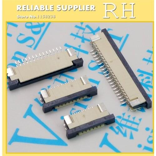 10PCS/lot FPC connector 1mm Pull type Down wiring 4P 6/8/12/14/18/22/24 10P 20P 30P
