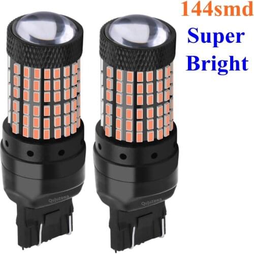 2PCS New T20 W21/5W 7443 Super Bright 1600Lm LED Car Tail Brake Lamp Auto Turn Signals Daytime Running Lights Rear Parking Bulb