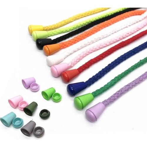 20Pcs Colorful Cord Ends Bell Stopper With Lid Lock Plastic Toggle Clip Paracord Clothes Bag Sportswear Shoelace Rope Parts
