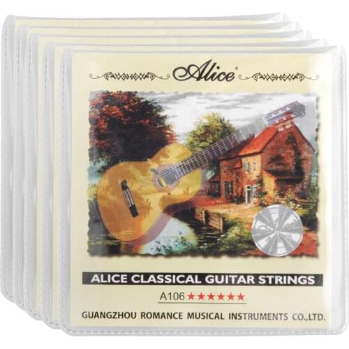 5 set Alice A106-H Classical Guitar Strings Clear Nylon Silver-Plated Copper Alloy Wound Strings 6 String for Guitar Accessories