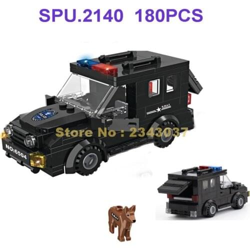 6504 180pcs Police Station Swat Military Armoured Car 2 Building Block Toy