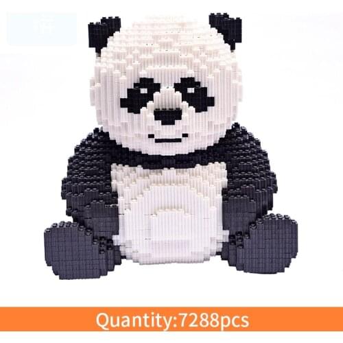 7288pcs Chinese National Treasure Panda Animals Model Building Blocks Micro particles Educational Toys Gifts for Children