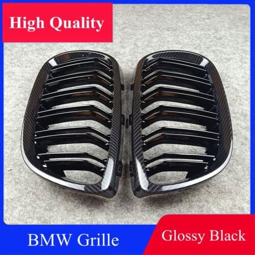 Car Carbon Pattern Front Kidney Grill Grille For BMW F10 F20 F22 F30 F32 GT F34 E60 E90 E92 G30 X3 X4 X5 X6 Mesh Grille