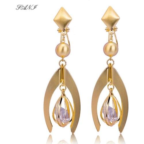 Fani Fashion Jewelry Long Drop Dangle Earrings 2021 Wholesale High Quality Water Drop Women Wedding Party Earrings Daily Gift