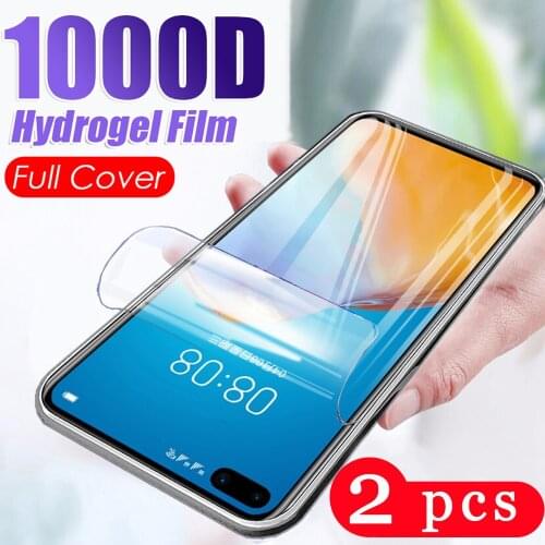 2Pcs soft full cover hydrogel film for huawei P40 lite E pro plus P30 P20 pro protective phone screen protector Not Glass film