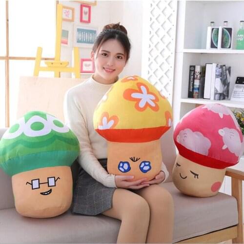 Creative Cartoon Funny Mushroom Doll Pillow Plush Mushroom Vegetable Plush Toy Super Cute Expression Pillow Child Birthday Gift