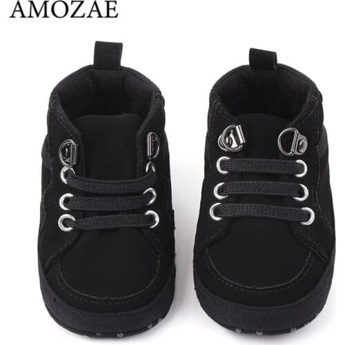 New Artificial PU Baby Boys Shoes Sneakers Baby Shoes Solid Color Casual Soft-soled Non-Slip Baby Canvas Shoes Toddler Shoes