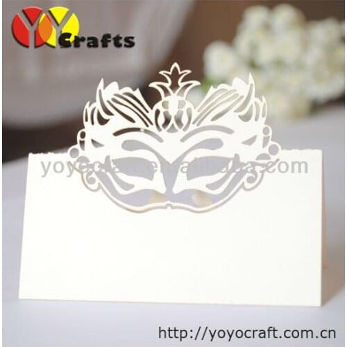 Laser cut favor party supply customized decorative souvenir arabic wedding mask seat cards,table card