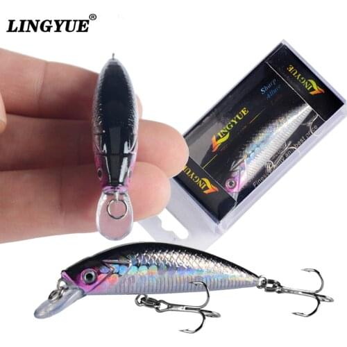 LINGYUE 60mm 6g sinking Hot Fishing Lure Trout Mini minnow Wobbler Fishing Tackle Freshwater Crank Artificial Hard Bait