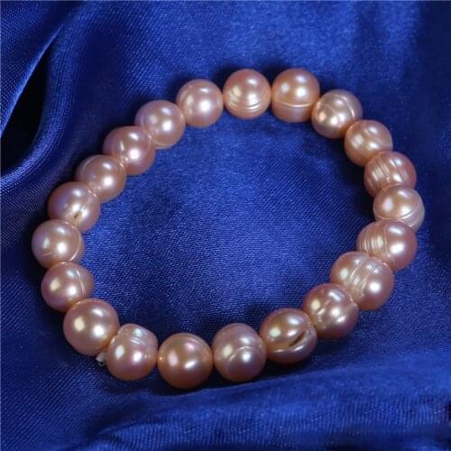 MADALENA SARARA 8-9mm Genuine Freshwater Pearl Bracelet Beaded Making Natural Pink Pearl Bracelet