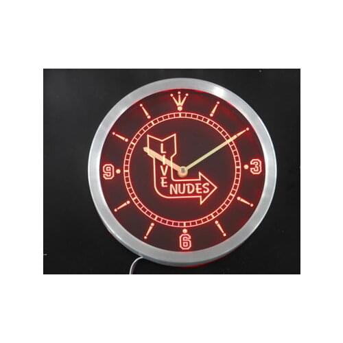 Nc0427 Classic Live Nude Arrow Bar Beer Girl Neon Light Signs LED Wall Clock