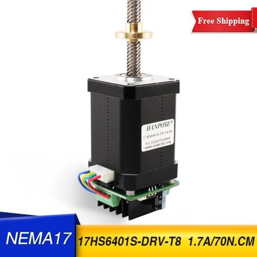 NEMA17 motor drive Integrated machin 17HS6401S-DRV-T8X8 Screw motor 310MM 1.7A 70N.CM with micro back driver for 3D printer
