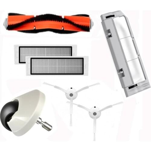 New 1pcs main brush & 2pcs Hepa Filter & 2pcs Side brush& 1pcs Front wheel & 1 brush cover For Xiaomi mija 1st Roborock S50 S51