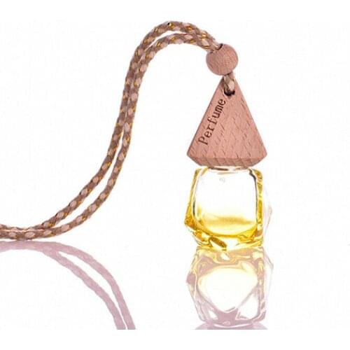 Home Car Hanging Air Freshener Perfume Fragrance Diffuser Empty Glass Bottle