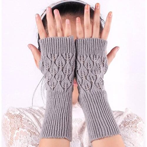 Women Winter Hand Gloves Warm Fingerless Knitted Half Finger Mittens Arm Crochet Autumn Xmas Knitting Faux Wrist Gloves Gifts