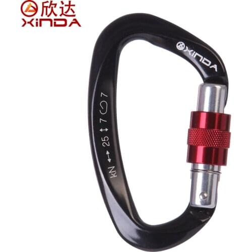 XINDA Top Quality 25KN Professional Safety Master Lock D Buckle Climbing Lock Carabiner Rock Climbing Buckle Equipment