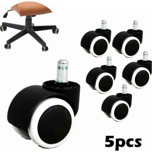 5PCS Office Home Chair Casters Soft Wheel Swivel Wood Furniture Replacement