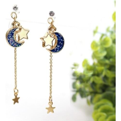 Anime Sailor Moon 25th Cosplay Earring Girl Blue moon star eardrop accessories prop