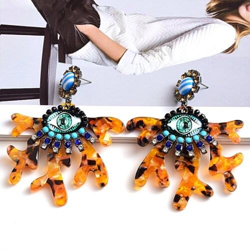New crystal eye Antler earrings for Christmas gift High quality Long Drop Earring Fashion Trend Jewelry Accessories For Women