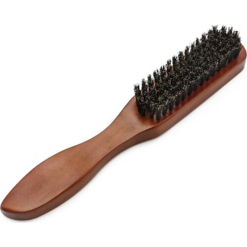 Wood Handle Boar Bristle Cleaning Brush Hairdressing Men Beard Brush Anti Static Barber Hair Styling Comb Men Shaving Tools