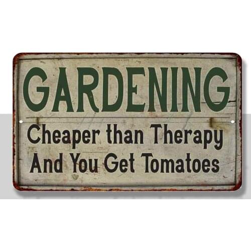 Gardening Chearper Than Vintage Look Garden Chic Metal Sign