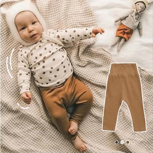 0-24M Newborn Kid Baby Boys Girls Clothes Autumn Winter High Waist Pant Cute Sweet Stretch Trousers New Born Baby Clothing