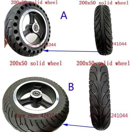 200x50 Electric Scooter solid Tyre With Wheel Hub 8" Scooter tire Aluminium Alloy rims solid Tire Electric Vehicle solid wheel