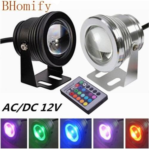 LED underwater light SPOT 10W RGB DC12vIP67 waterproof aquarium swimming pool spotlight stainless car lighting fish tank piscina