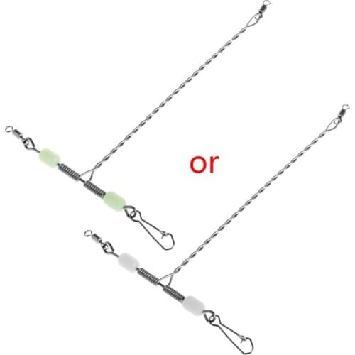 Stainless Steel Luminous Beads Balance T-shape Swivel Snap Fishing Connector New U2JB