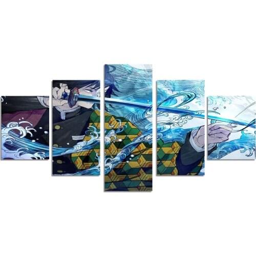 Japanese Giyuu Tomioka Wall Art Poster Canvas Painting Nordic Wall Pictures Living Room Decor Gifts for Anime Fans No Frame