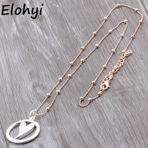 ELOYHI Women Round Heart Boho Statment Alloy Simple Pendants Long Sweater Chain For Women Necklace&Pendant Wholesale